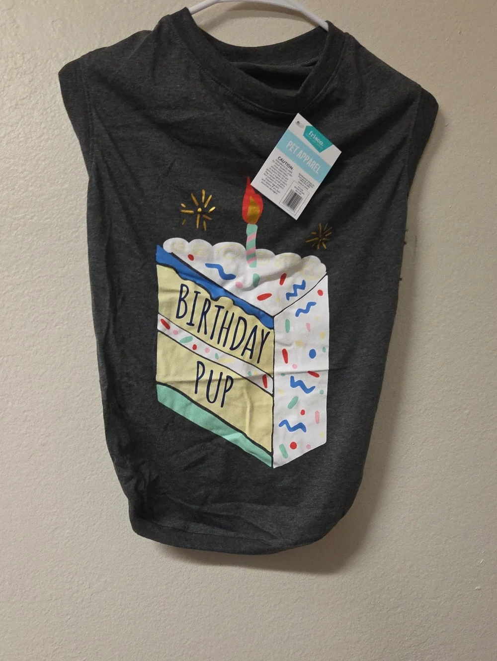Birthday Pup Dog Shirt - Dark Gray Sz XXL